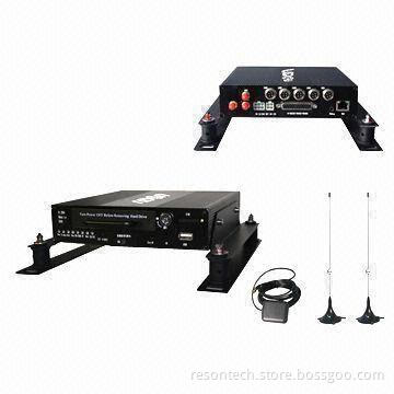 HDD mobile DVR, supports GPS tracking and Wi-Fi download, H.264, 4CH full D1, USB and SD card backup
